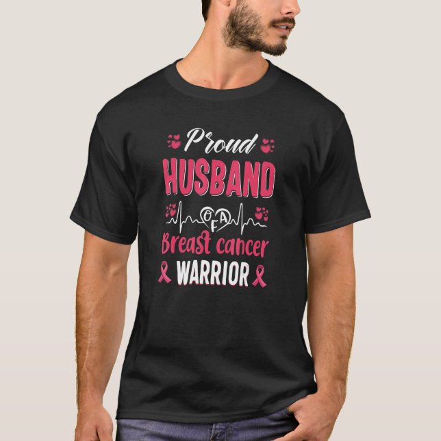 Camiseta orgulloso Esposo de la guerra contra el cáncer de  (Anverso)