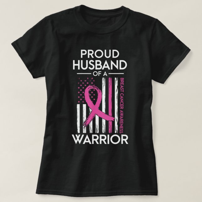 Camiseta Orgulloso Esposo De Un Guerrero Concienciando Sobr (Diseño del anverso)