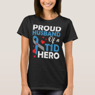 Camiseta Orgulloso Esposo De Un Guerrero De La Diabetes De