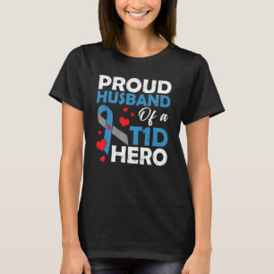Camiseta Orgulloso Esposo De Un Guerrero De La Diabetes De 