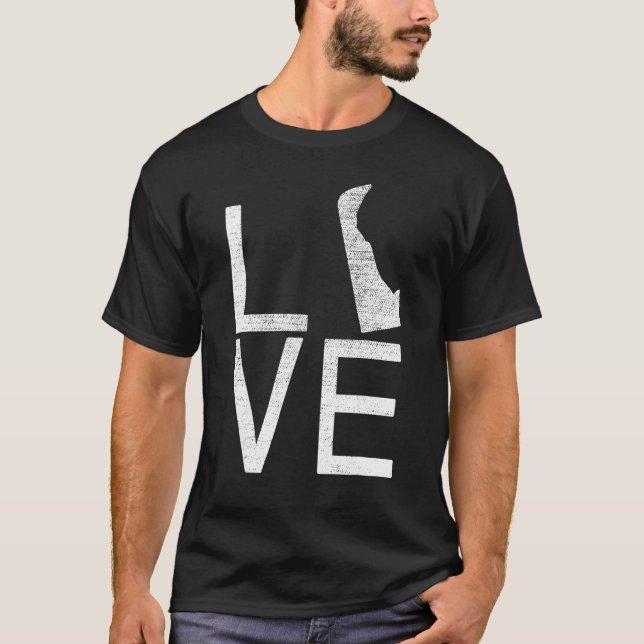 Camiseta Orgulloso Estados Unidos Fan Delaware Love Map Del (Anverso)