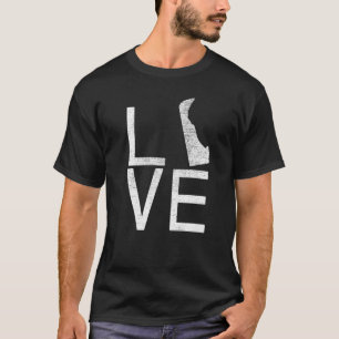 Camiseta Orgulloso Estados Unidos Fan Delaware Love Map Del