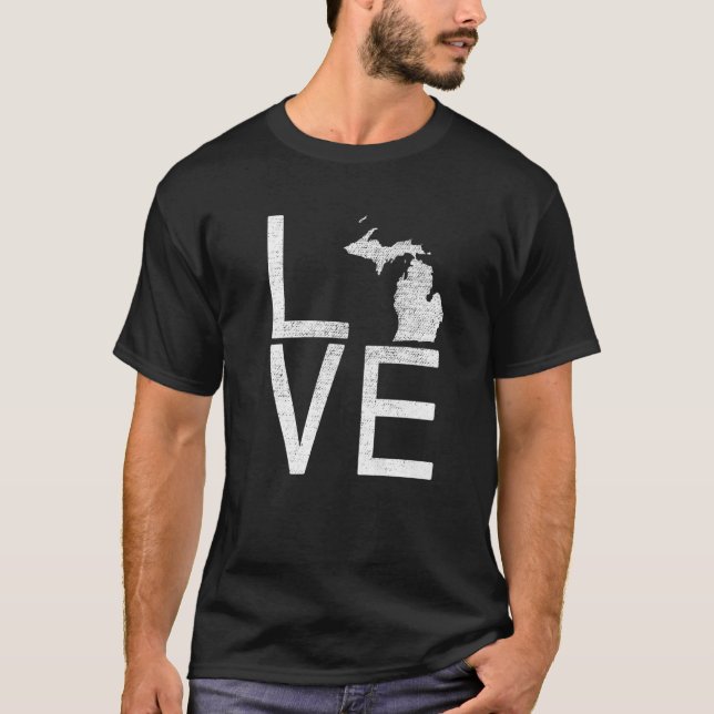 Camiseta Orgulloso Estados Unidos Fan Michigan (Anverso)