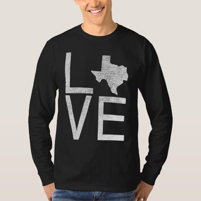 Camiseta Orgulloso Estados Unidos Fan Texas Love Map (Anverso)