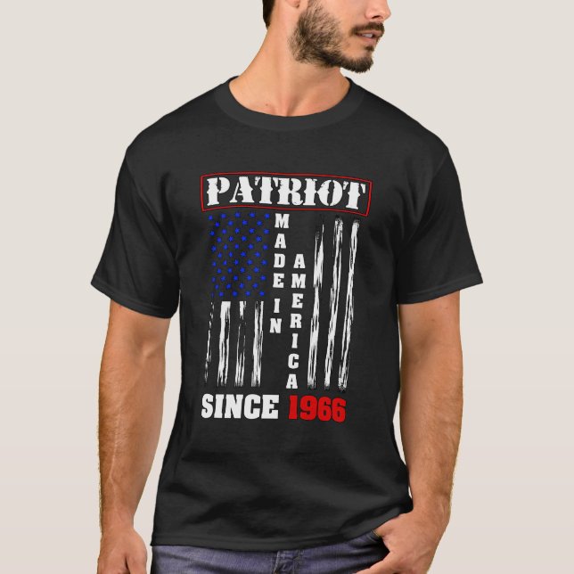Camiseta Orgulloso Estadounidense Patriota Nacido En 1966 E (Anverso)