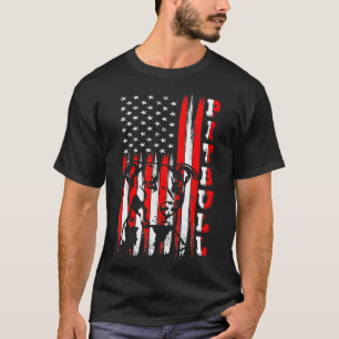 Camiseta Orgulloso estadounidense Pitbull Terrier Flag Funn