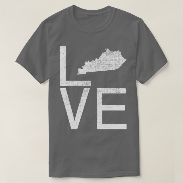 Camiseta Orgulloso Fan State Kentucky LOVE Map Kentucky (Diseño del anverso)