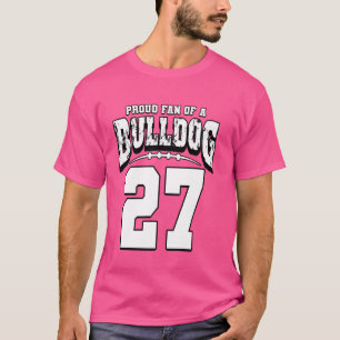 Camiseta Orgulloso Fanático De Bulldog Del Jugador 27