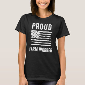 Camiseta Orgulloso Farm Worker Profesora Bandera Americana
