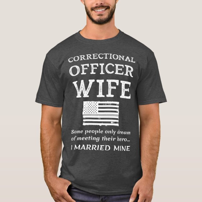 Camiseta Orgulloso funcionario penitenciario Esposa Guardia (Anverso)