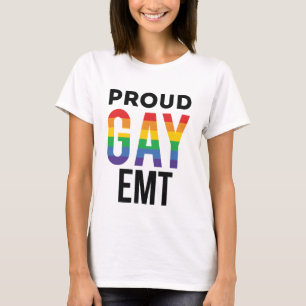 Camiseta Orgulloso Gay EMT Equipo Médico de Emergencia