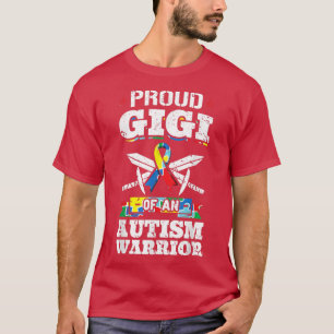 Camiseta Orgulloso Gigi De Un Guerrero Del Autismo Cinta G