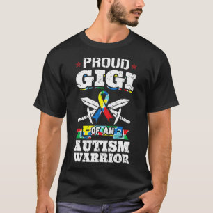 Camiseta Orgulloso Gigi De Un Guerrero Del Autismo Cinta G 