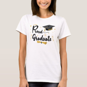 Camiseta Orgulloso graduado   Graduación negrita de la fam