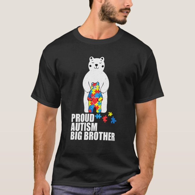 Camiseta Orgulloso Gran Hermano Sufre Autismo Conciencia Au (Anverso)