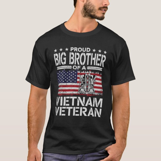 Camiseta Orgulloso Gran Hermano Vietnam Veterano Padres de  (Anverso)