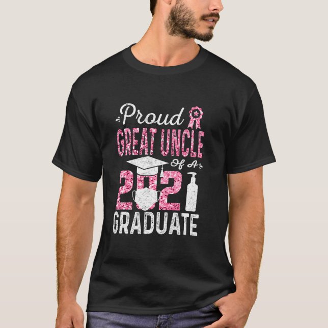 Camiseta Orgulloso Gran Tío De Un Graduado De 2021 Con Cara (Anverso)