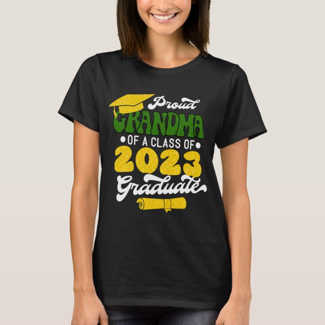 Camiseta Orgulloso GRANDMA de una clase de oro graduado 202 (Anverso)