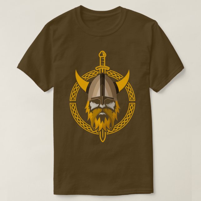 Camiseta Orgulloso Guerrero Viking Con Casco De Barba (Diseño del anverso)
