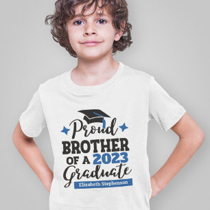 Camiseta Orgulloso Hermano 2022 de graduación de gorro azul