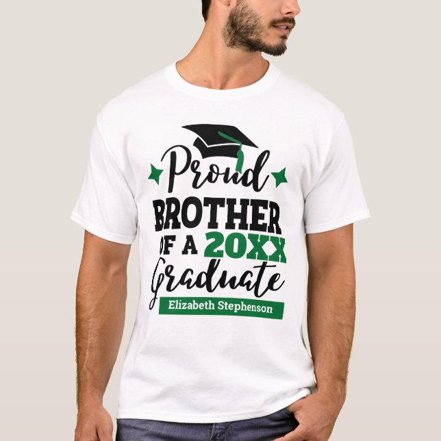 Camiseta Orgulloso Hermano 2022 nombre de la gorra verde ne (Anverso)