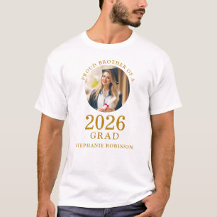 Camiseta Orgulloso Hermano de Graduado 2026 Foto en Letra D