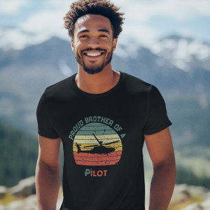 Camiseta Orgulloso Hermano de Piloto Personalizado Retro Vi