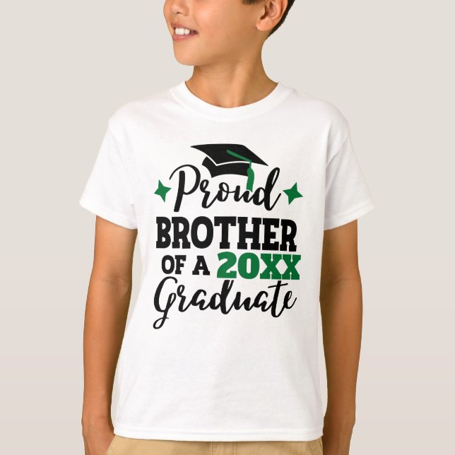 Camiseta Orgulloso hermano de tassel verde negro graduado d (Anverso)