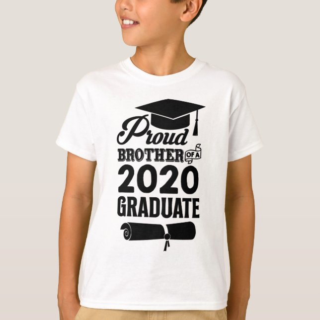 Camiseta Orgulloso Hermano De Un Graduado De 2020 (Anverso)
