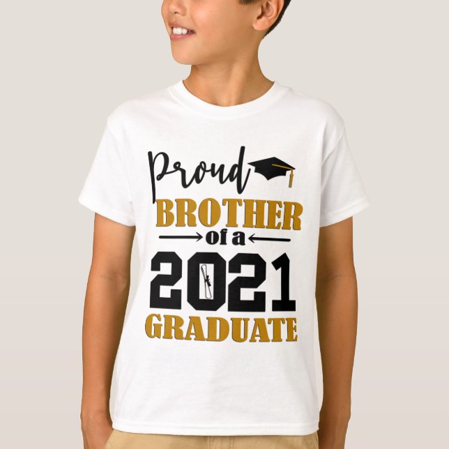 Camiseta Orgulloso Hermano De Un Graduado De 2021 (Anverso)