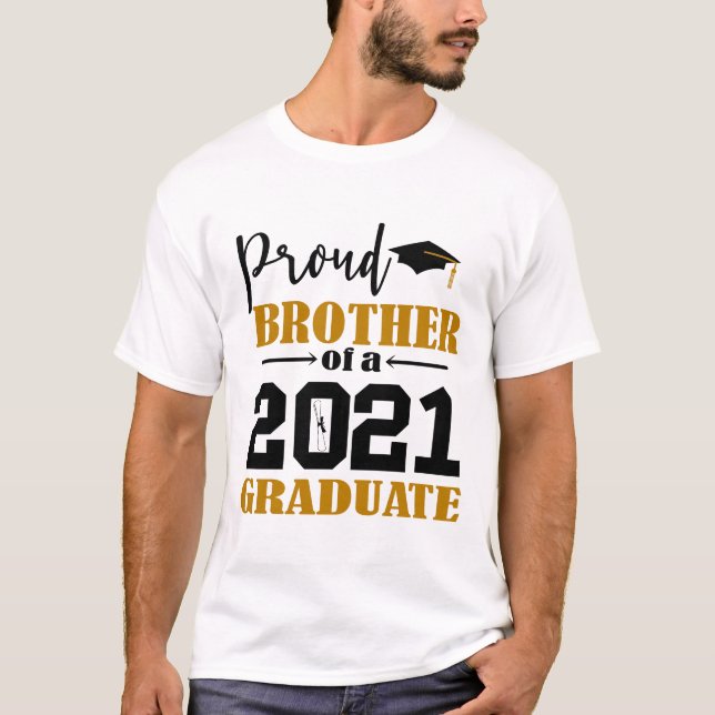 Camiseta Orgulloso hermano de un graduado de 2021 (Anverso)