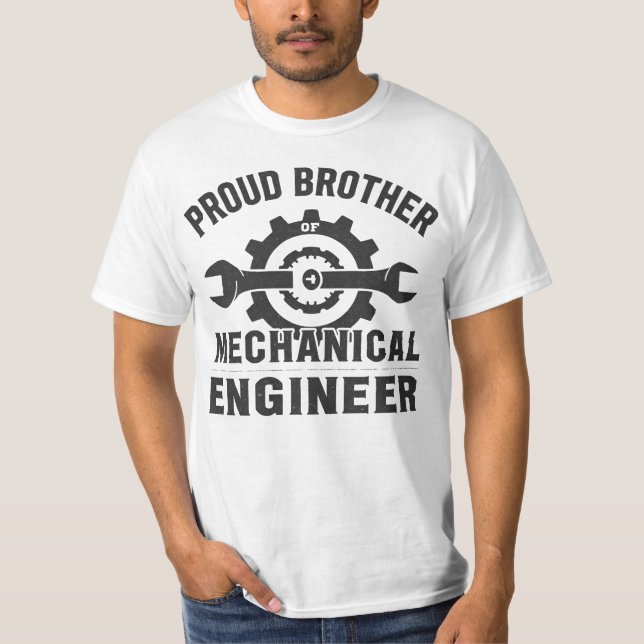 Camiseta Orgulloso hermano de un ingeniero mecánico (Anverso)
