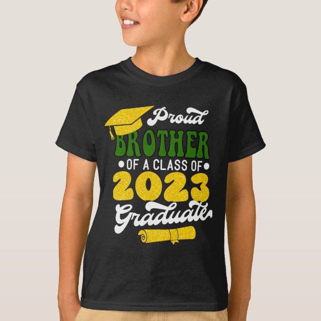 Camiseta Orgulloso HERMANO de una clase de 2023 Graduado Mo (Anverso)