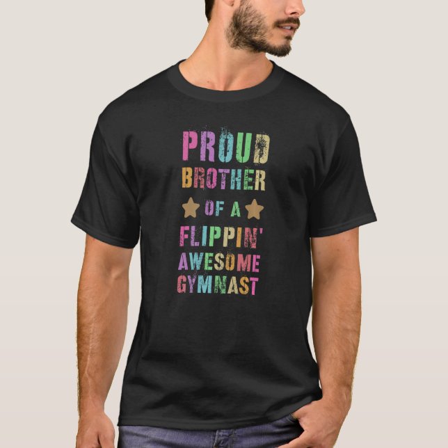 Camiseta Orgulloso Hermano De Una Impresionante Gimnasta Gi (Anverso)