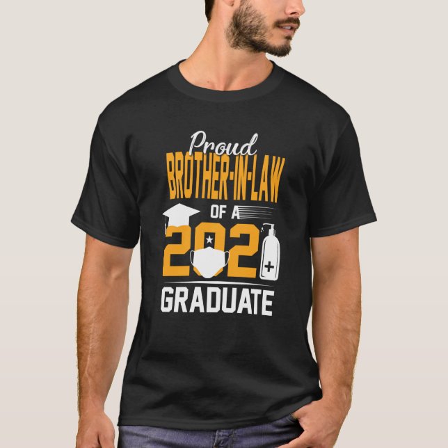 Camiseta Orgulloso Hermano De Una Máscara De Graduado De 20 (Anverso)