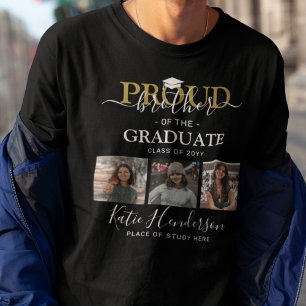 Camiseta Orgulloso hermano del Collage de fotos de graduado