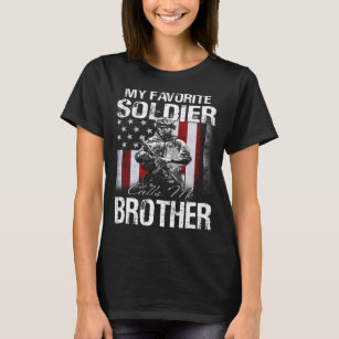 Camiseta Orgulloso Hermano del Ejército, mi soldado favorit