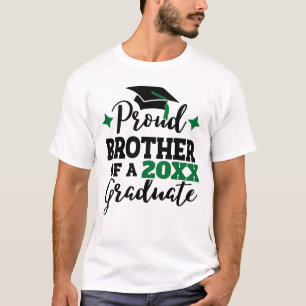Camiseta Orgulloso hermano del graduado gorro verde negro