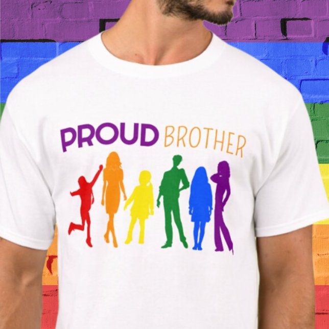 Camiseta Orgulloso HERMANO Gay Prieto de mujeres siluetas (Subido por el creador)