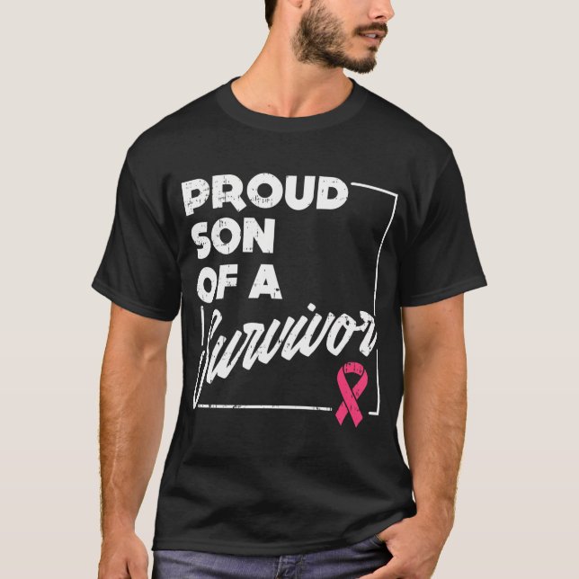 Camiseta Orgulloso Hijo De Sobreviviente Apoyo Al Cáncer De (Anverso)