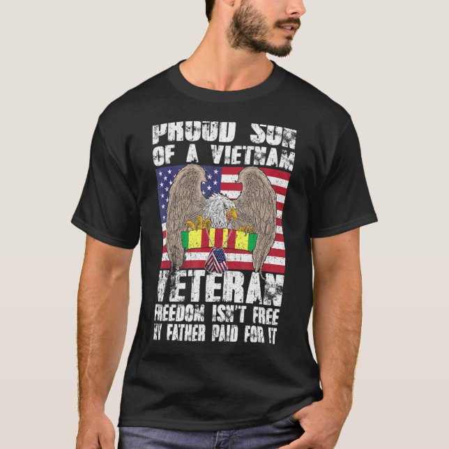 Camiseta Orgulloso Hijo De Un Veterano Vietnamita Libertad  (Anverso)