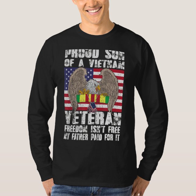 Camiseta Orgulloso Hijo De Un Veterano Vietnamita Libertad  (Anverso)