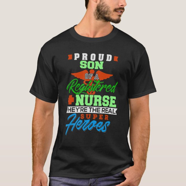 Camiseta Orgulloso Hijo De Una Enfermera Registrada Guay Im (Anverso)