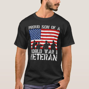 Camiseta Orgulloso Hijo De Una Veterana Bandera Estadounide