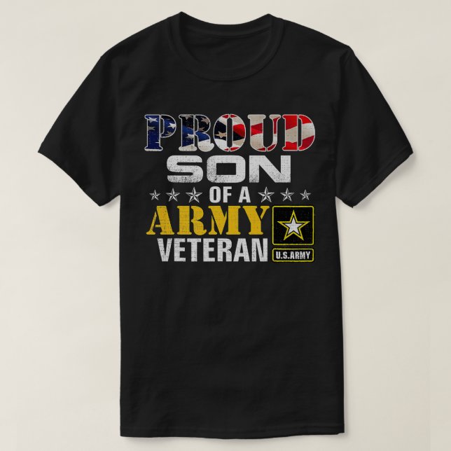 Camiseta Orgulloso Hijo De Una Veterana Del Ejército (Diseño del anverso)