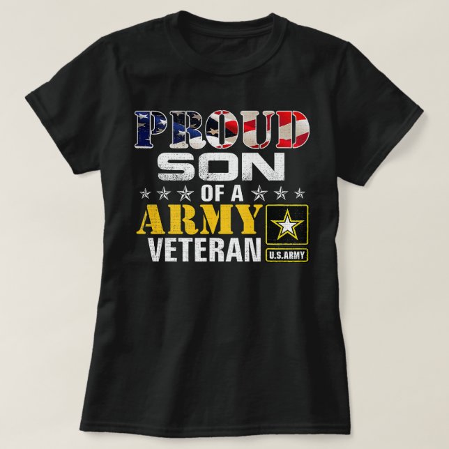 Camiseta Orgulloso Hijo De Una Veterana Del Ejército (Diseño del anverso)