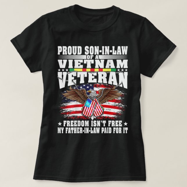 Camiseta Orgulloso Hijo De Una Veterana Militar Vietnamita (Diseño del anverso)
