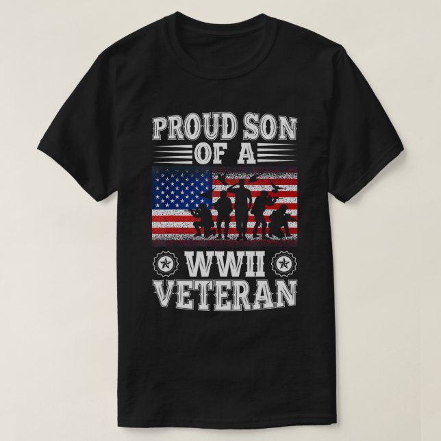 Camiseta Orgulloso Hijo De Veteranos De La Segunda Guerra M (Diseño del anverso)