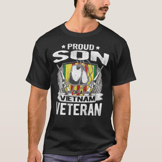 Camiseta  Orgulloso Hijo De Veteranos Militares Vietnamitas (Anverso)