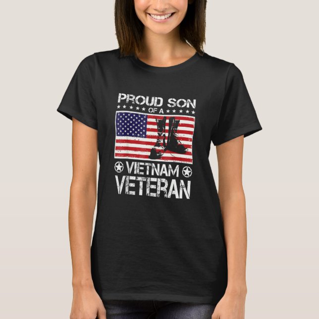 Camiseta Orgulloso Hijo De Vietnam Veterano Bandera Estadou (Anverso)